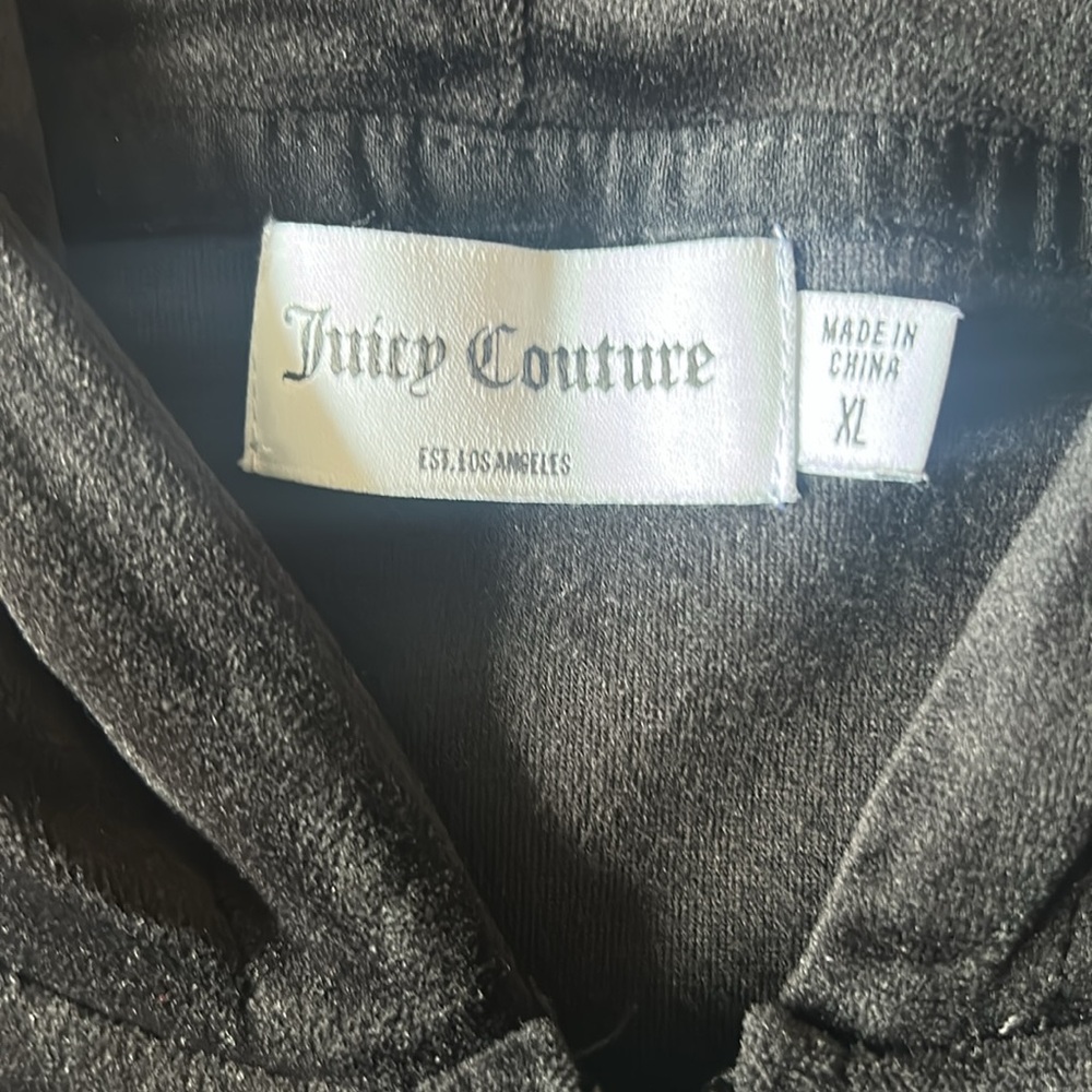 NWOT Juicy Couture Black Windbreaker Jacket with Hood - Picture 2 of 5